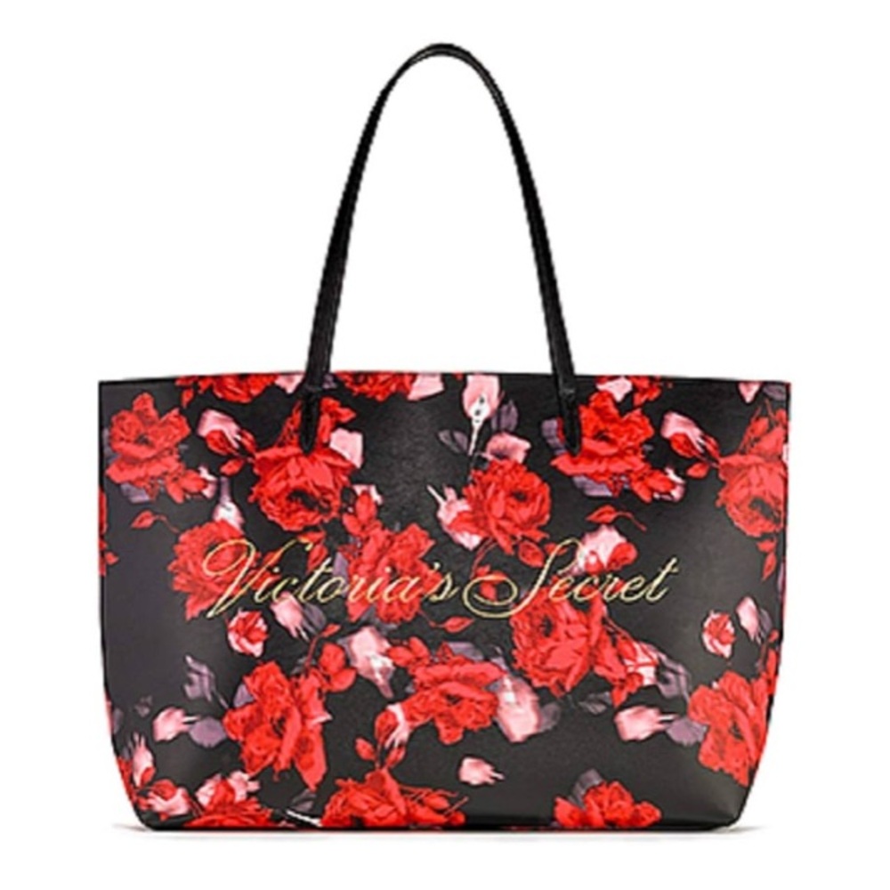 Victoria's Secret Limited Edition 2019 Large Red Floral Rose Tote Bag